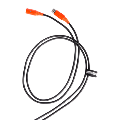 XLR Cable with SOUNDBOKS branded colors close up